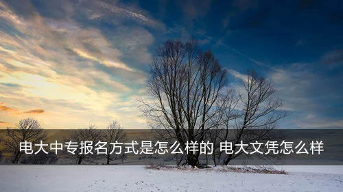 电大中专报名方式是怎么样的 电大文凭怎么样