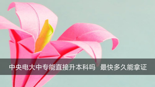 中央电大中专能直接升本科吗 最快多久能拿证