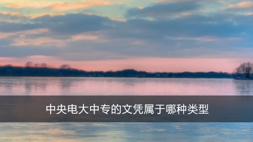 中央电大中专的文凭属于哪种类型