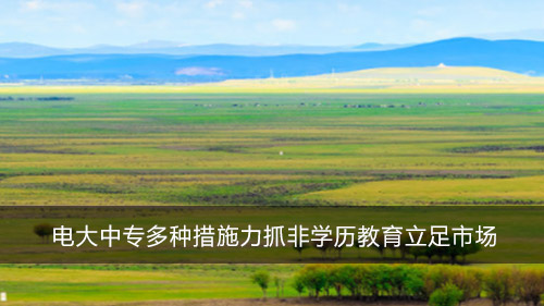 电大中专多种措施力抓非学历教育立足市场
