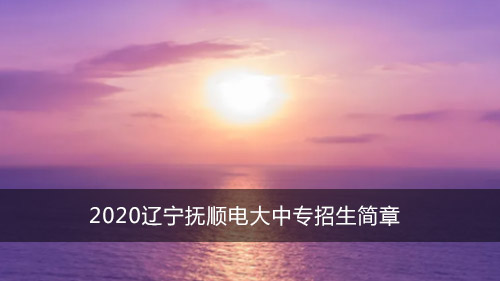 2020辽宁抚顺电大中专招生简章