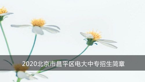 2020北京市昌平区电大中专招生简章