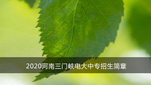 2020河南三门峡电大中专招生简章