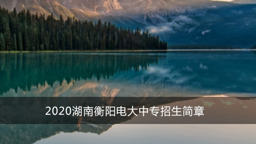 2020湖南衡阳电大中专招生简章