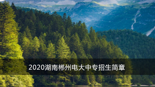 2020湖南郴州电大中专招生简章