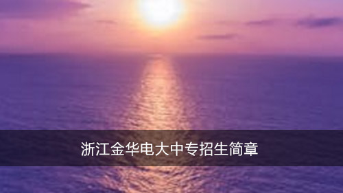 浙江金华电大中专招生简章