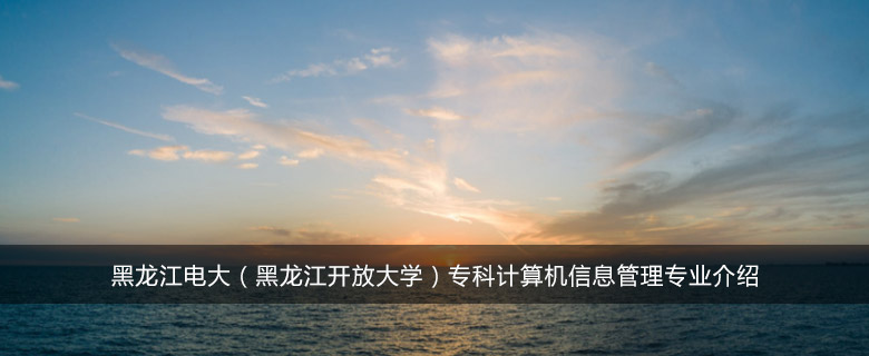 黑龙江电大(黑龙江开放大学)专科计算机信息管理专业介绍