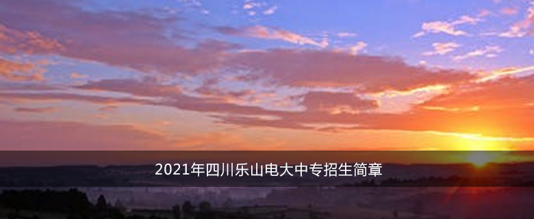2021年四川乐山电大中专招生简章